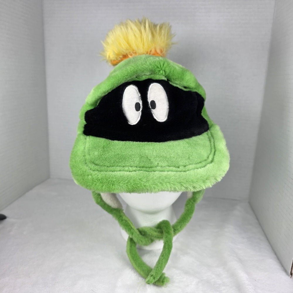 WB Looneytunes Flapper Hat Marvin The Martian Winter Youth/kids Green Rare 1998